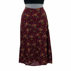 LuLaRoe | Sz Small Red Floral Azure Skirt Knee Length